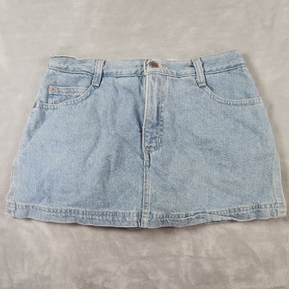 Rave 4 Real R4R Vintage 90s y2k Light Blue Denim Skirt Skort Shorts Mini sz 9